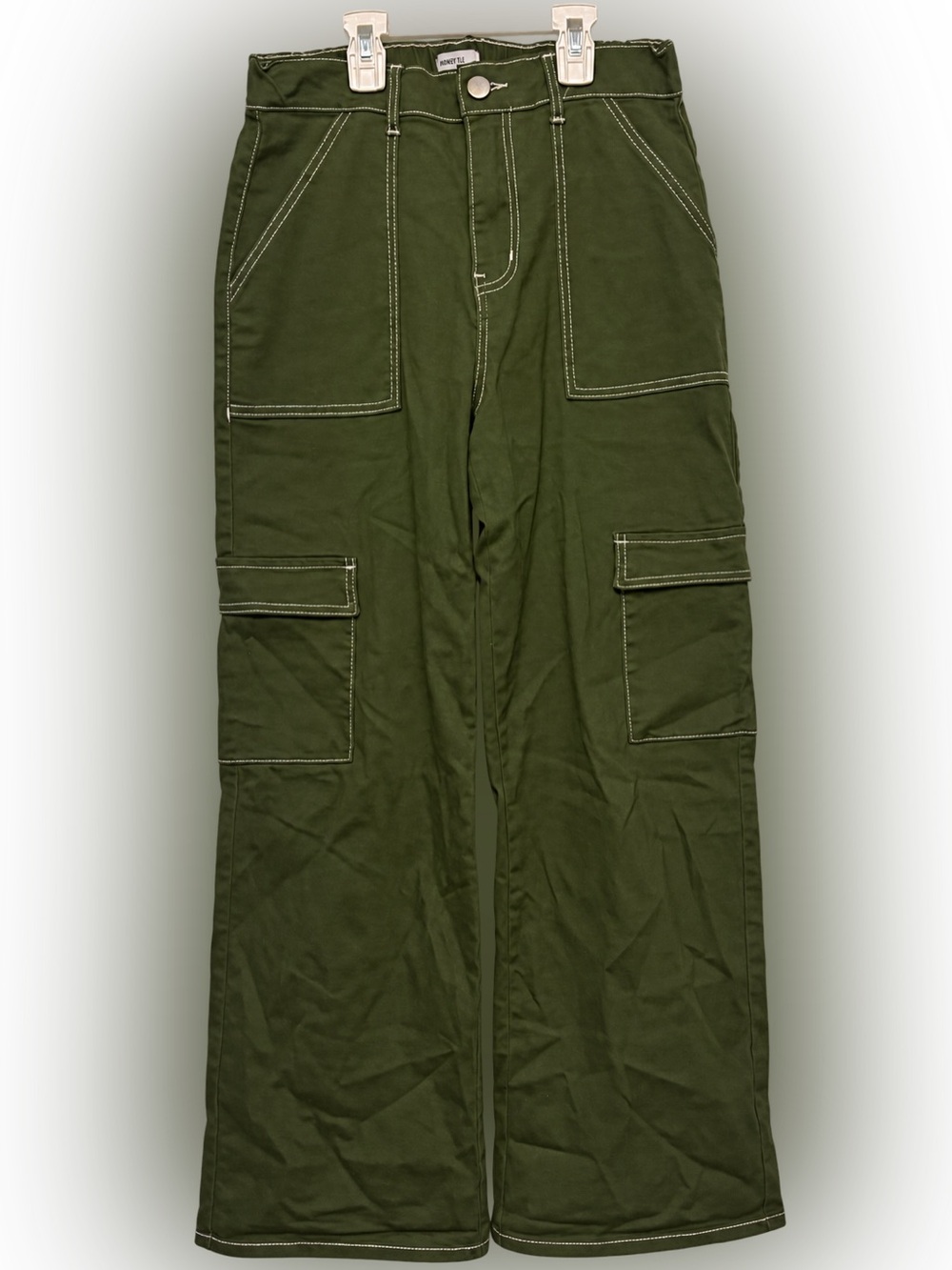 Forever 21 Olive Green Cargo Pants with Contrast Stitching